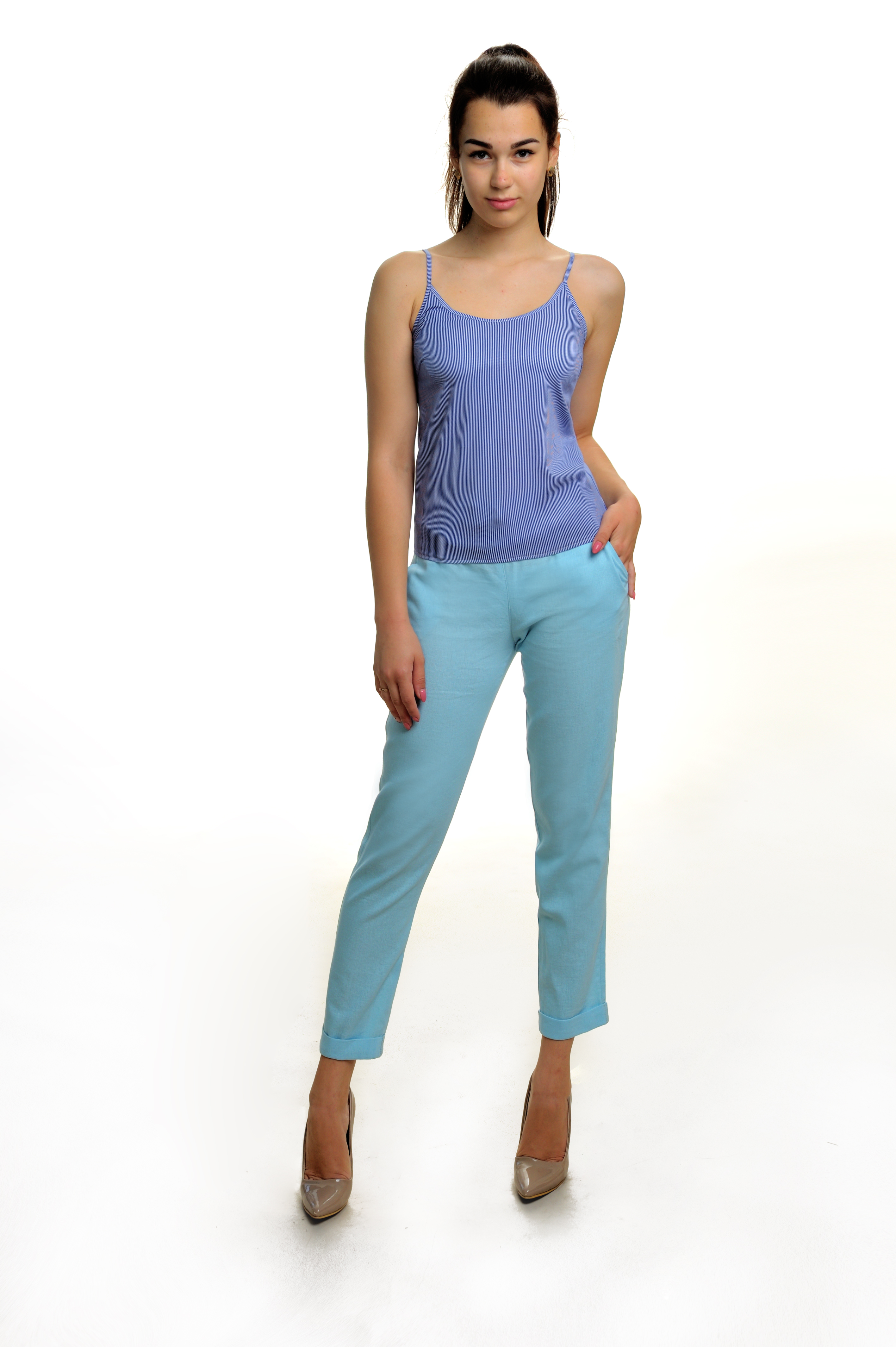 

Майка Wear me из софта однотон XS Синий 3w/99/79