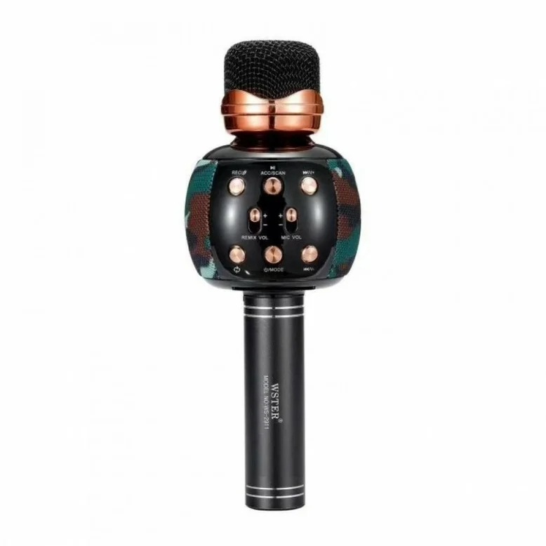 

Детский портативный беспроводной микрофон колонка Wster, USB и Bluetooth, (М-137), хаки