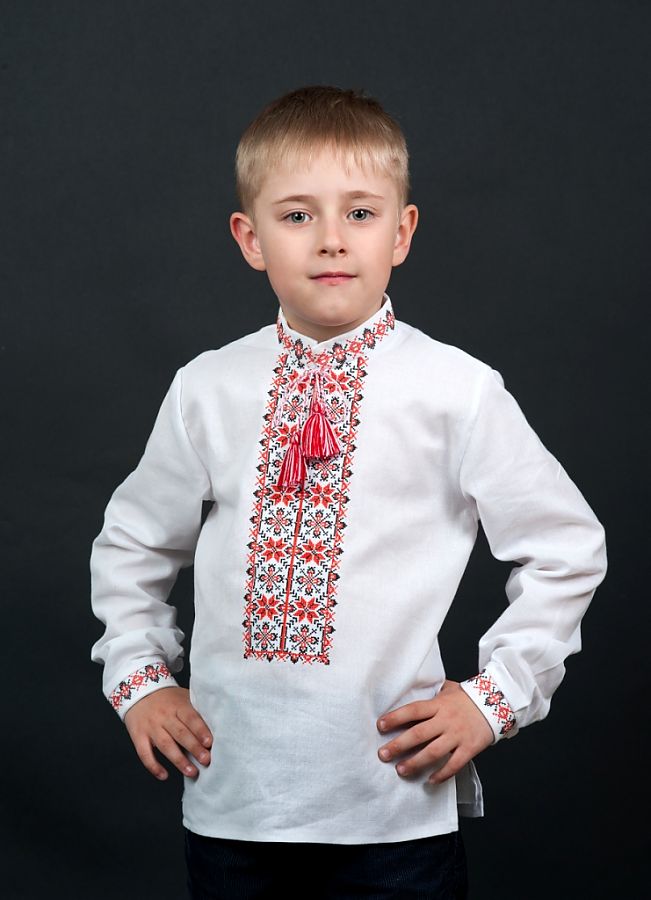 

Детская вышиванка Vyshyvanka 158 Белая 0108