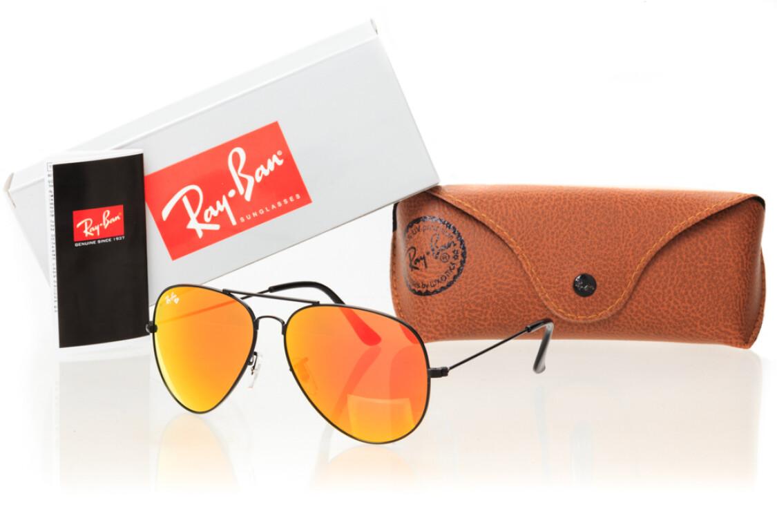 

Мужские солнцезащитные очки с линзами из минерального стекла Ray Ban 3026D-orange-bl