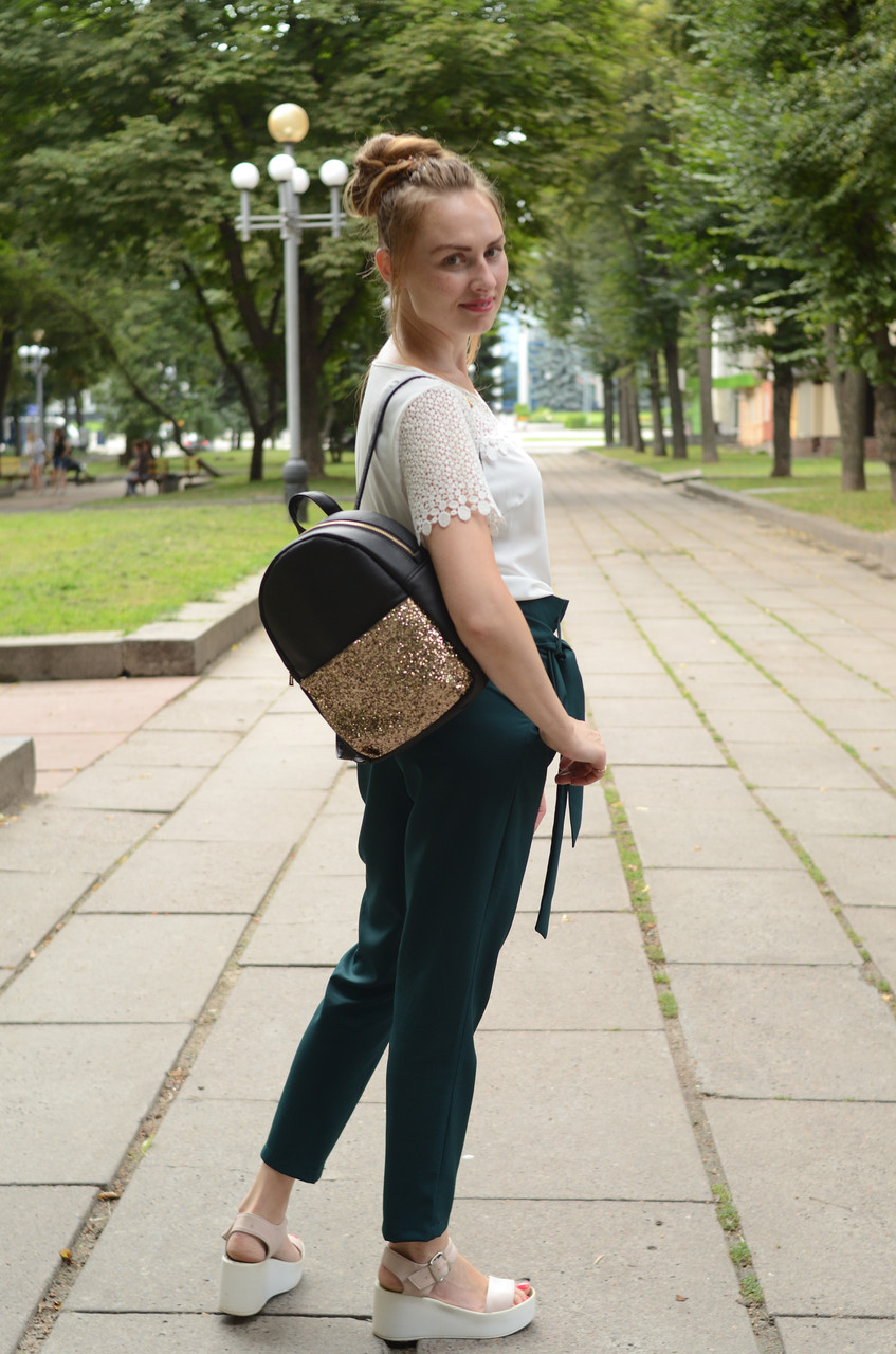 

Рюкзак Sambag з глітером чорний