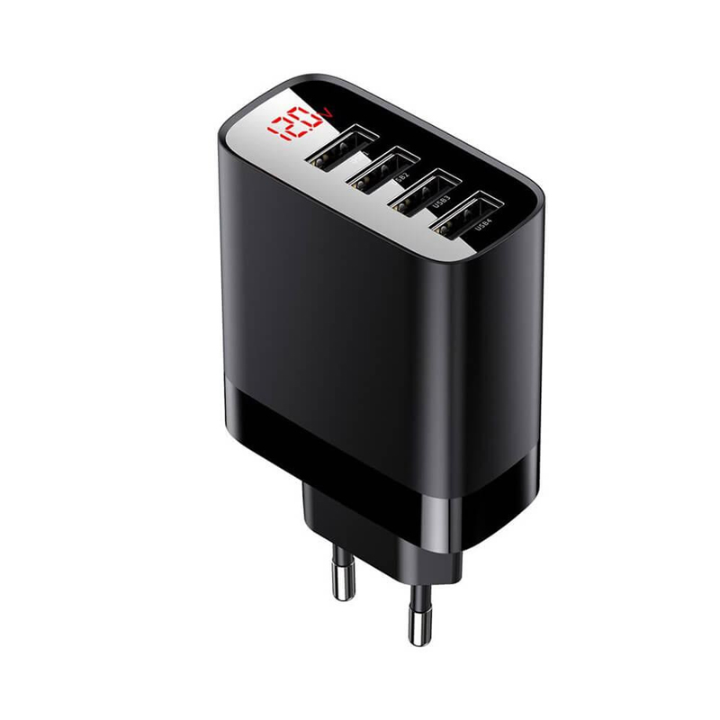 

Зарядний пристрій Baseus 4 USB 2400mAh Digital Display black (CCJMHB-B01)
