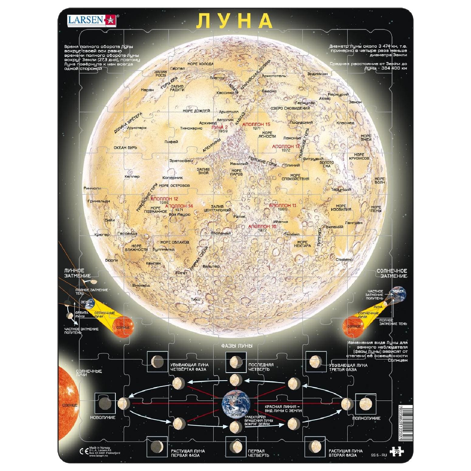 

Пазл для детей Larsen «Луна» (70 деталей)