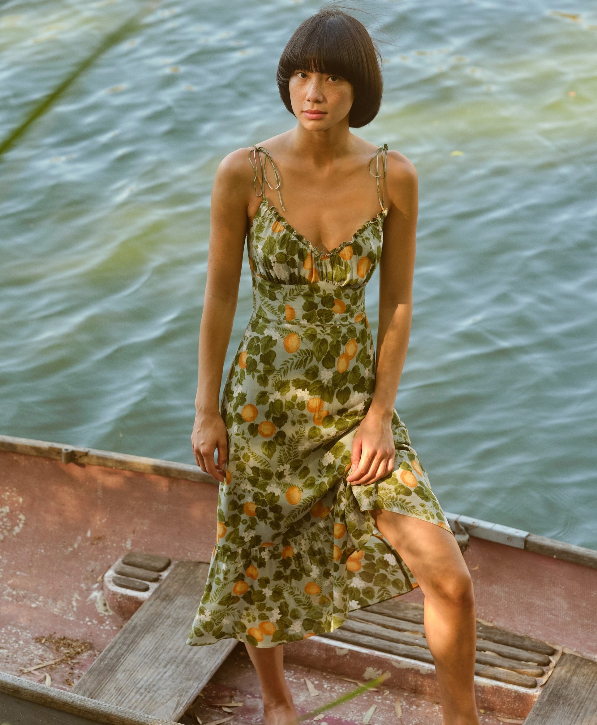 

Сарафан женский с оборкой Citrus Berni Fashion (L) Зеленый