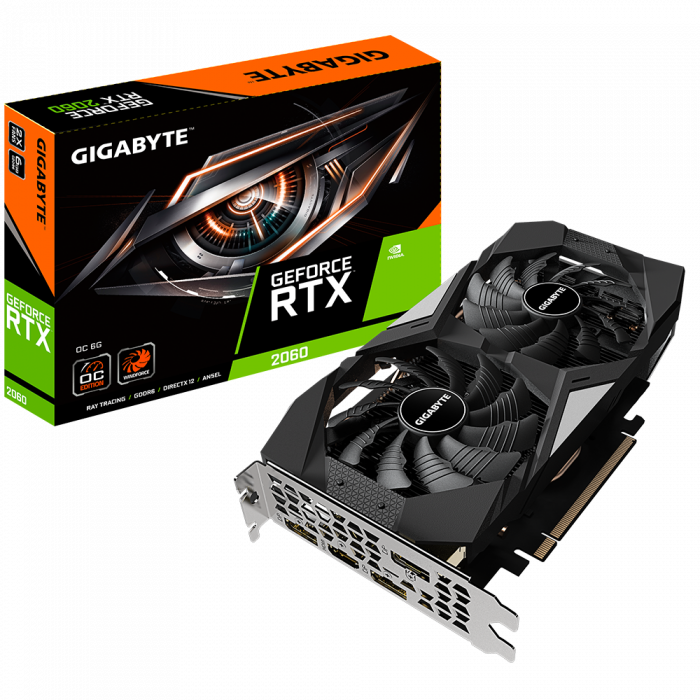 

Видеокарта Gigabyte GeForce RTX 2060 OC 6GB GDDR6 192bit (GV-N2060OC-6GD)