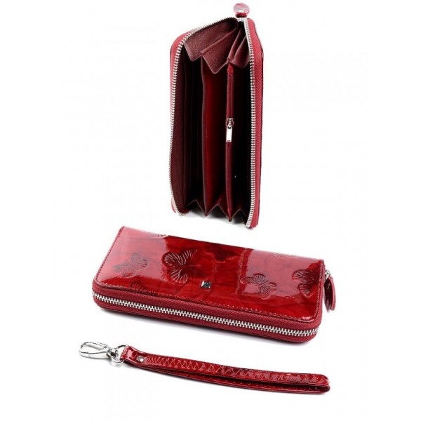 

Женский кошелек кожаный Wcash PJ38 Red