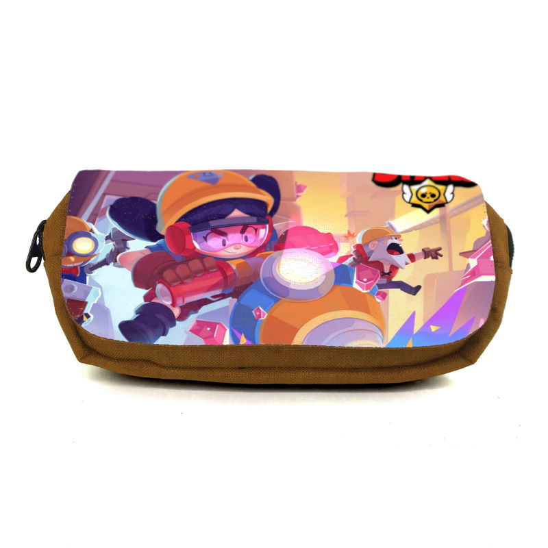 

Школьный пенал Бравл Старс органайзер универсальный (Brawl Stars - 0033) оранжевый