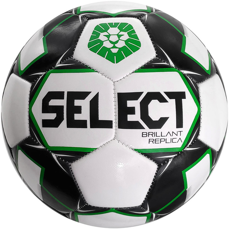 

Мяч футбольный профессиональный 5 размера SELECT BRILLANT REPLICA ПВХ бело серо зеленый (BRILLANT-REP-G)