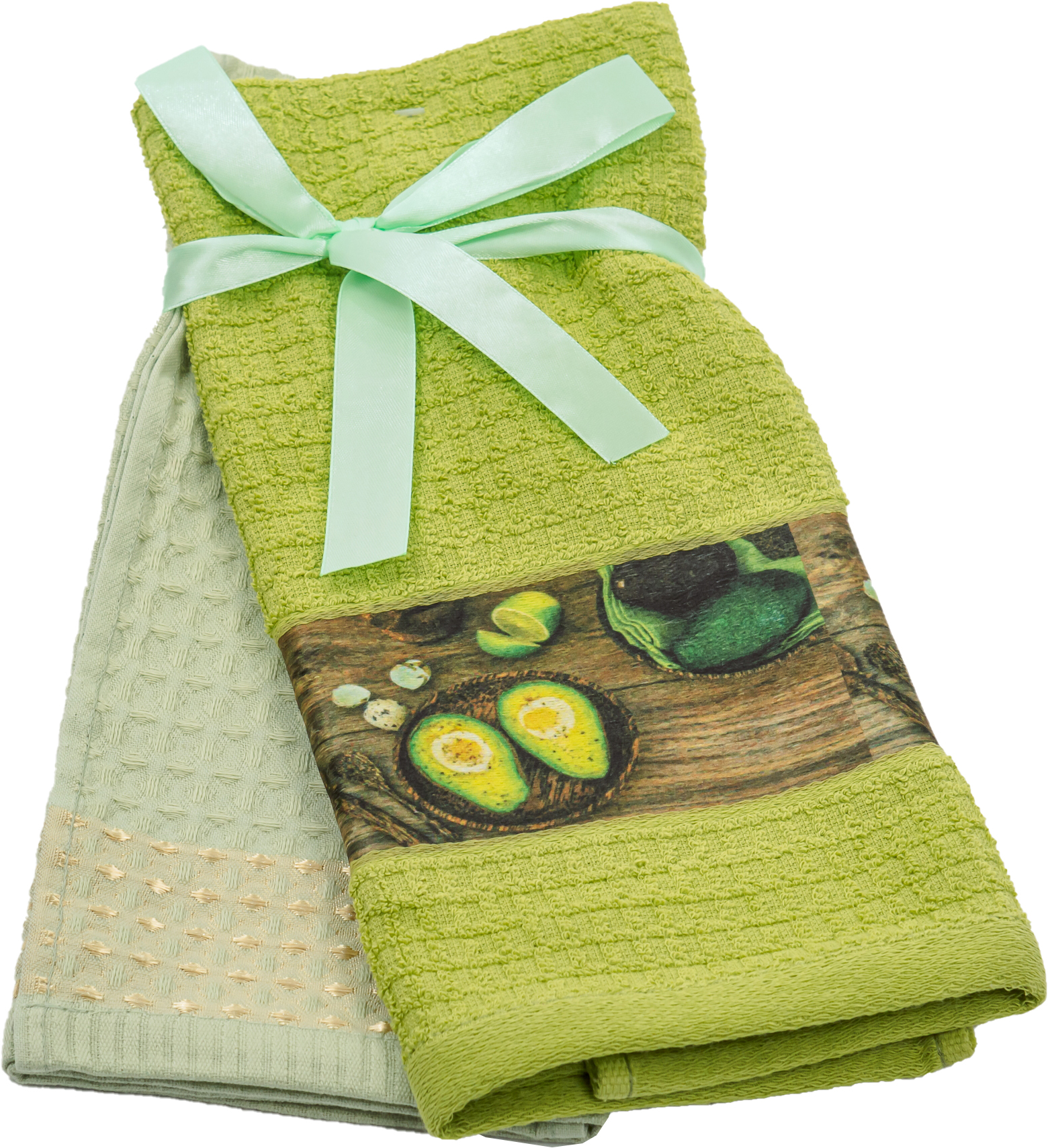

Набор кухонных полотенец MirSon №5042 Waffle Avocado 40x70 см x 2 шт