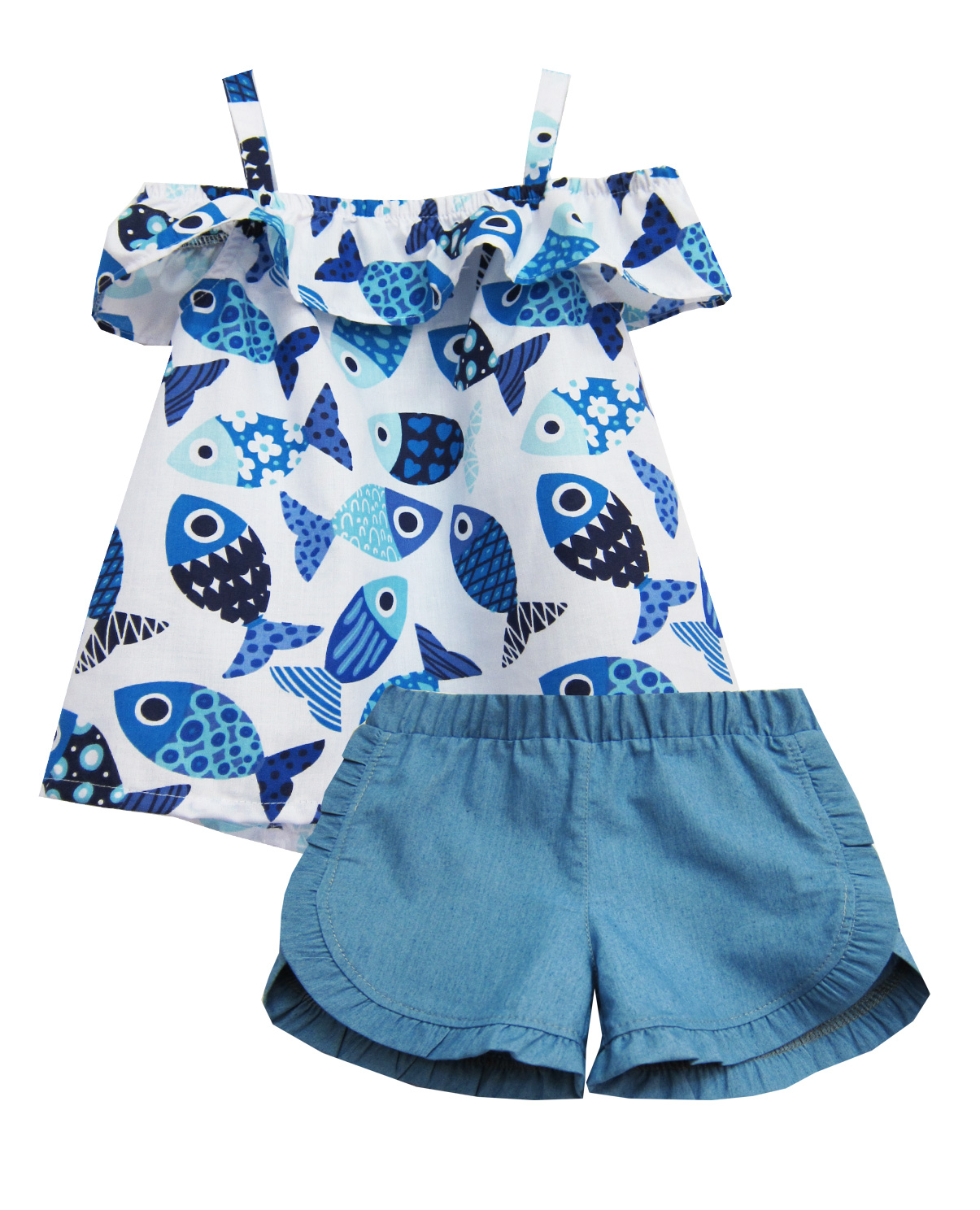 

Летний комплект для девочки Morekids 86 туника и шорты ( 7785-86)