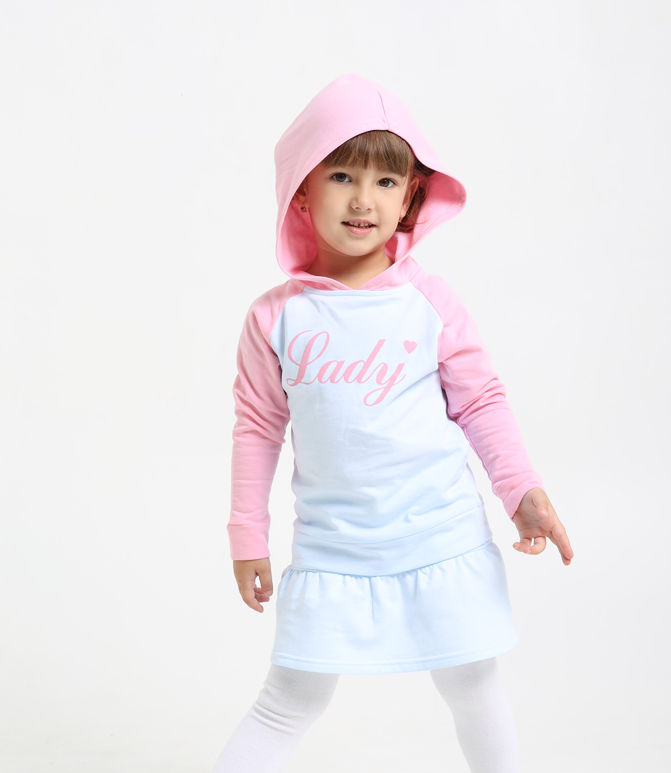 

Костюм для девочки Morekids 98 рожево-голубий худи и юбка 7836-98