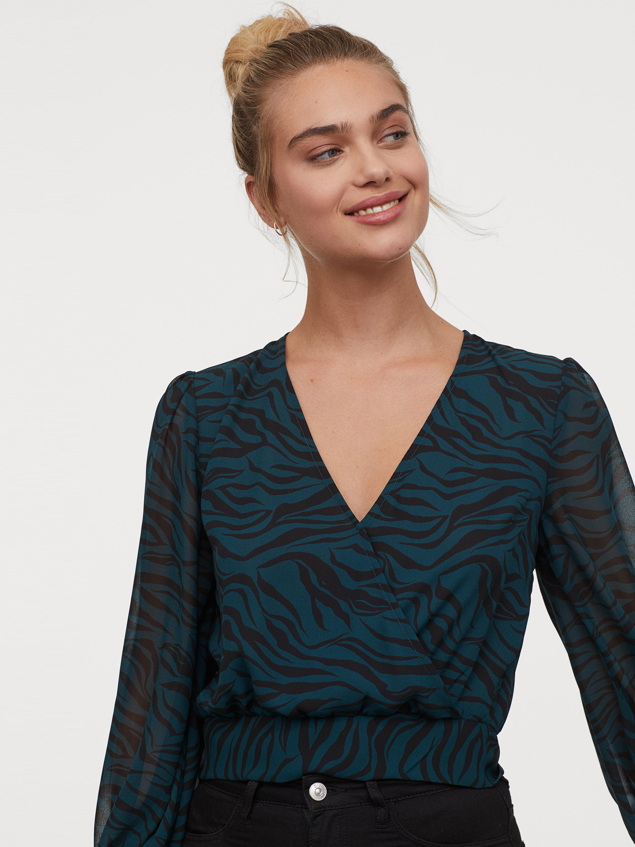 

Блузка H&M 0759410-0  Зеленая, Блузка H&M 0759410-0 34 Зеленая