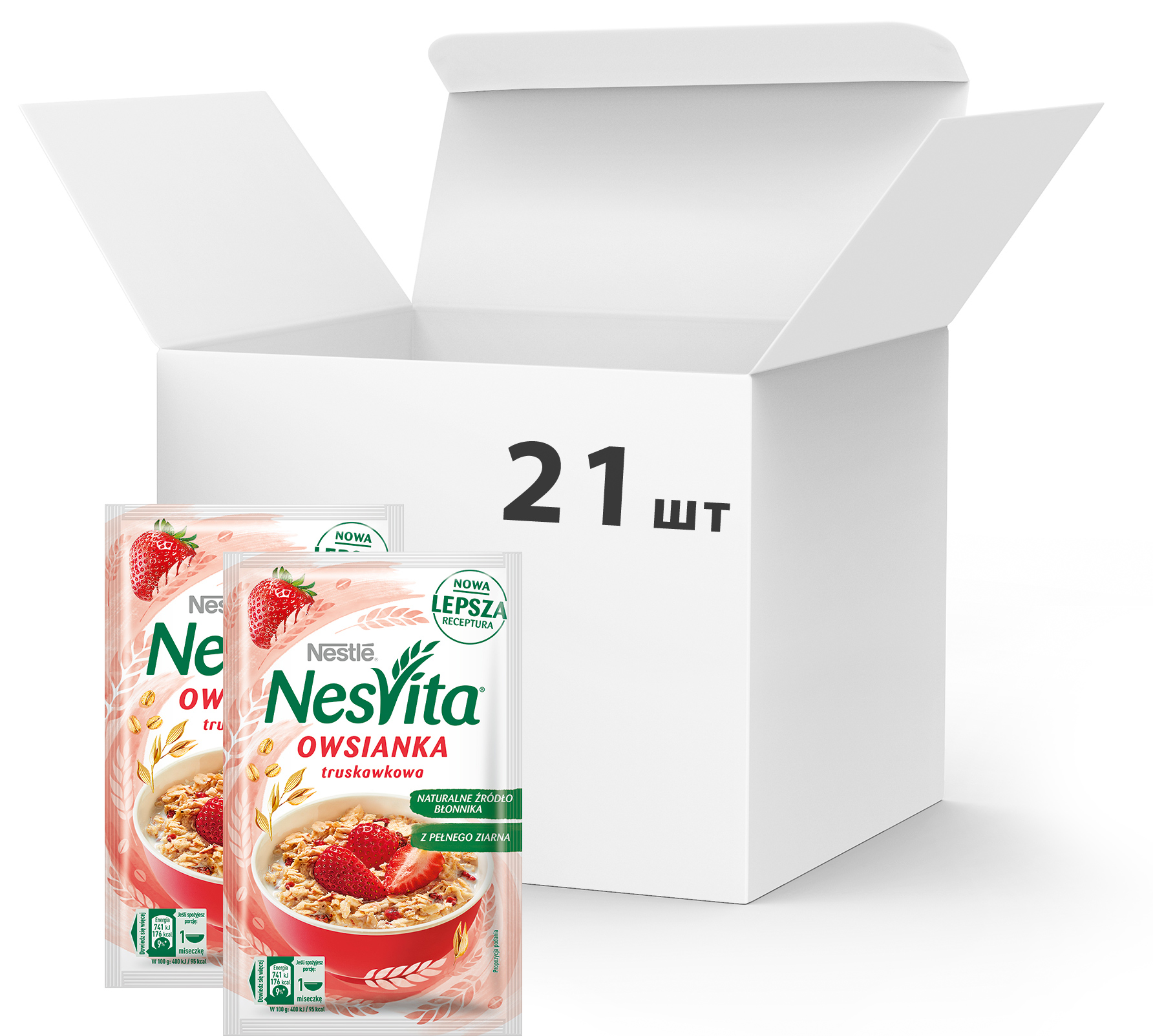 Акція на Упаковка каши овсяной Nestle NesVita сладкая с молоком и кусочками клубники 21 шт х 45 г (7613036971027) від Rozetka UA
