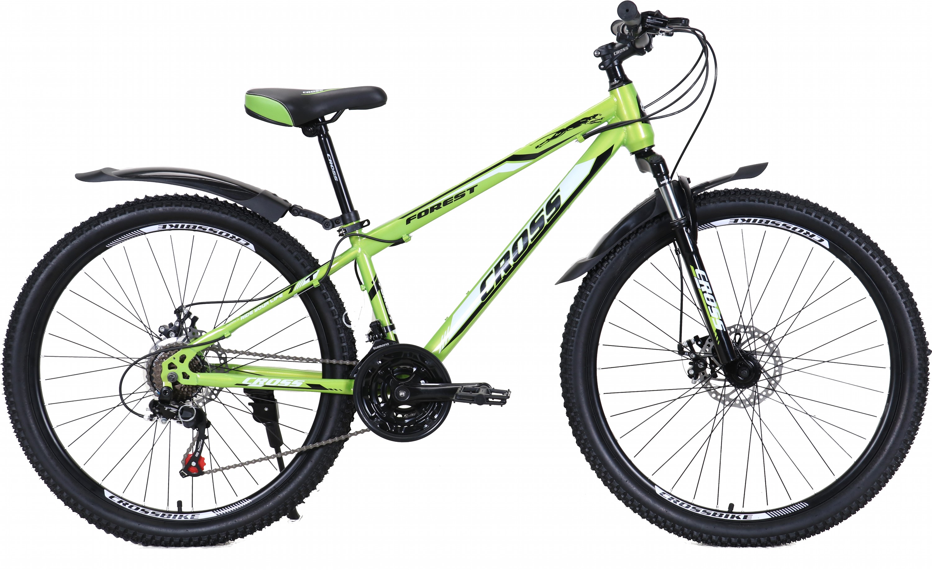 

Велосипед Cross Forest 26" 13" 2021 Lightgreen-black-white (26CWS21-003319)