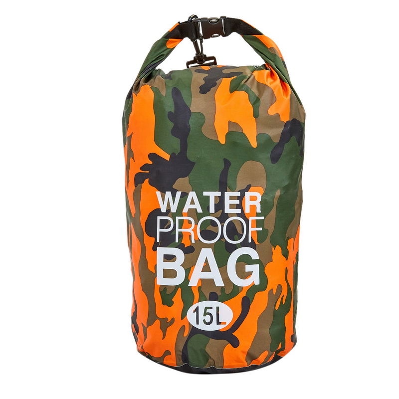 

Водонепроницаемый гермомешок Waterproof Bag 15 л orange-camouflage TY-6878-15