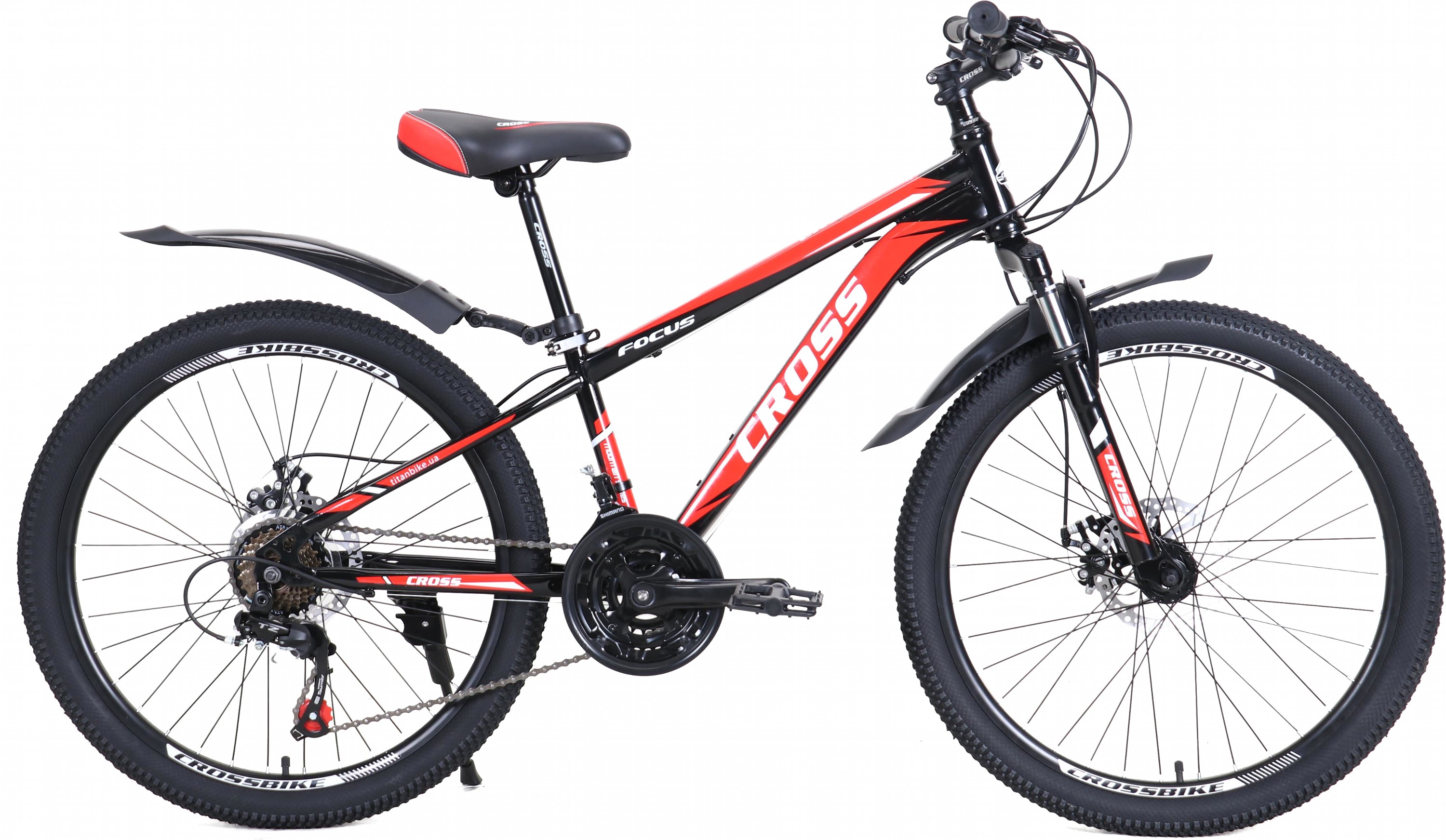 

Велосипед Cross Focus 24" 12" 2021 Black-red (24CWS21-003321)