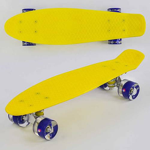 

Скейт Пенни борд доска 55см, колёса PU со светом, желтый Best Board (1010)