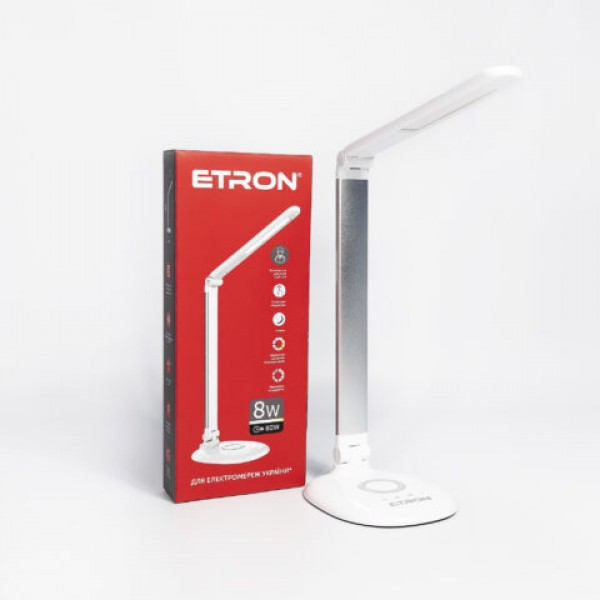 

Умная настольная легкая светодиодная лампа ETRON Desk Lamp 8W со встроенным светорегулятором Silver-White (1000000661)