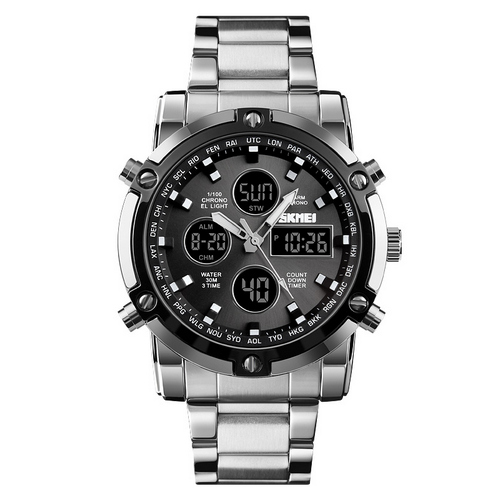 

Skmei 1389 Silver-Black-Black