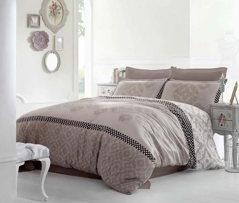 

Постельное белье Аltinbasak Alona kahve сатин евро