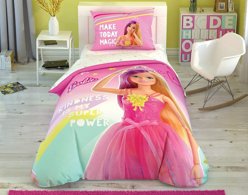 

Постельное белье Tac ранфорс (100%хлопок) Barbie Kindness Glow ФЛЮОРИСЦЕНТНЫЙ РИСУНОК Цвета: розовый