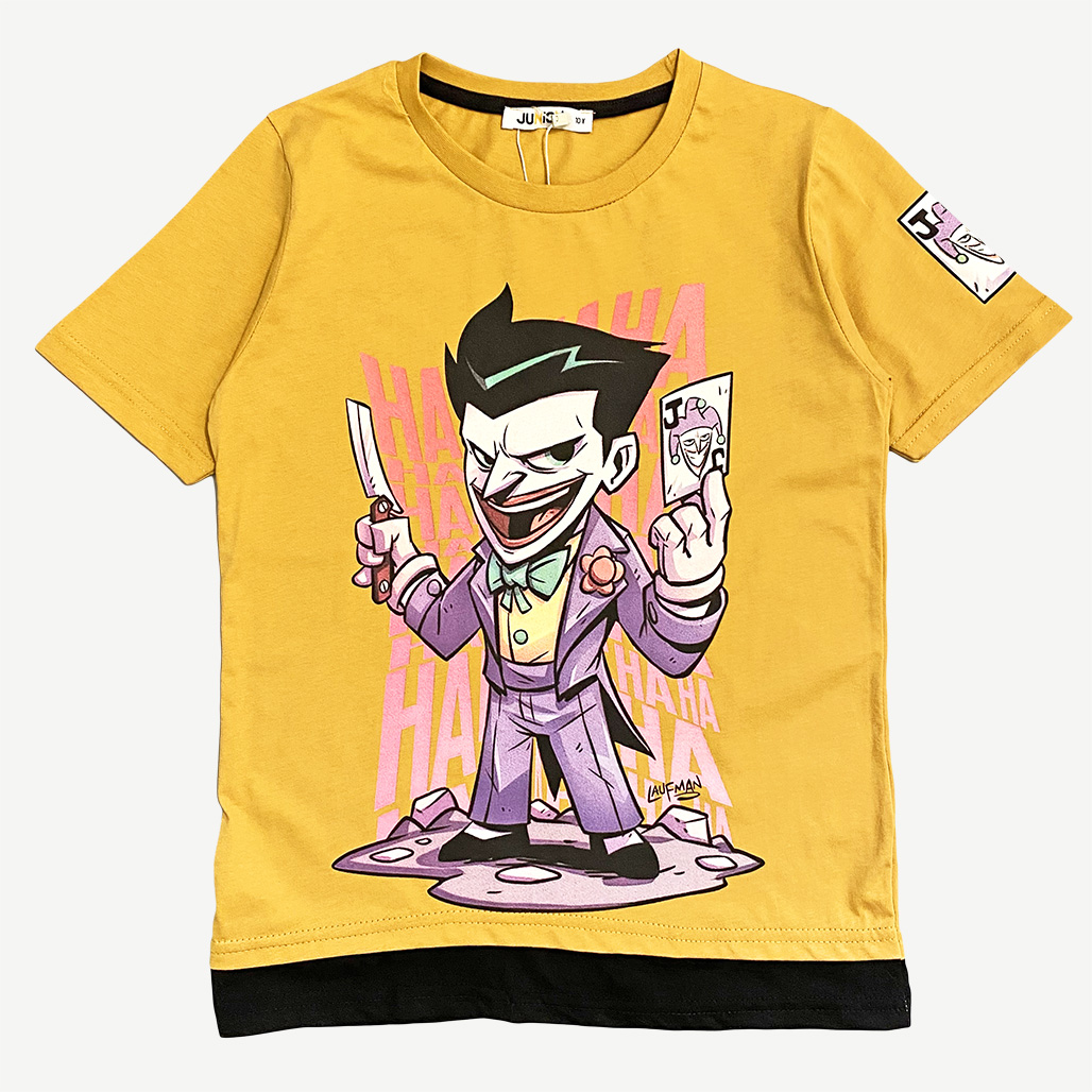 

Футболка з принтом Joker для хлопчика 152см горчица 00002062-1
