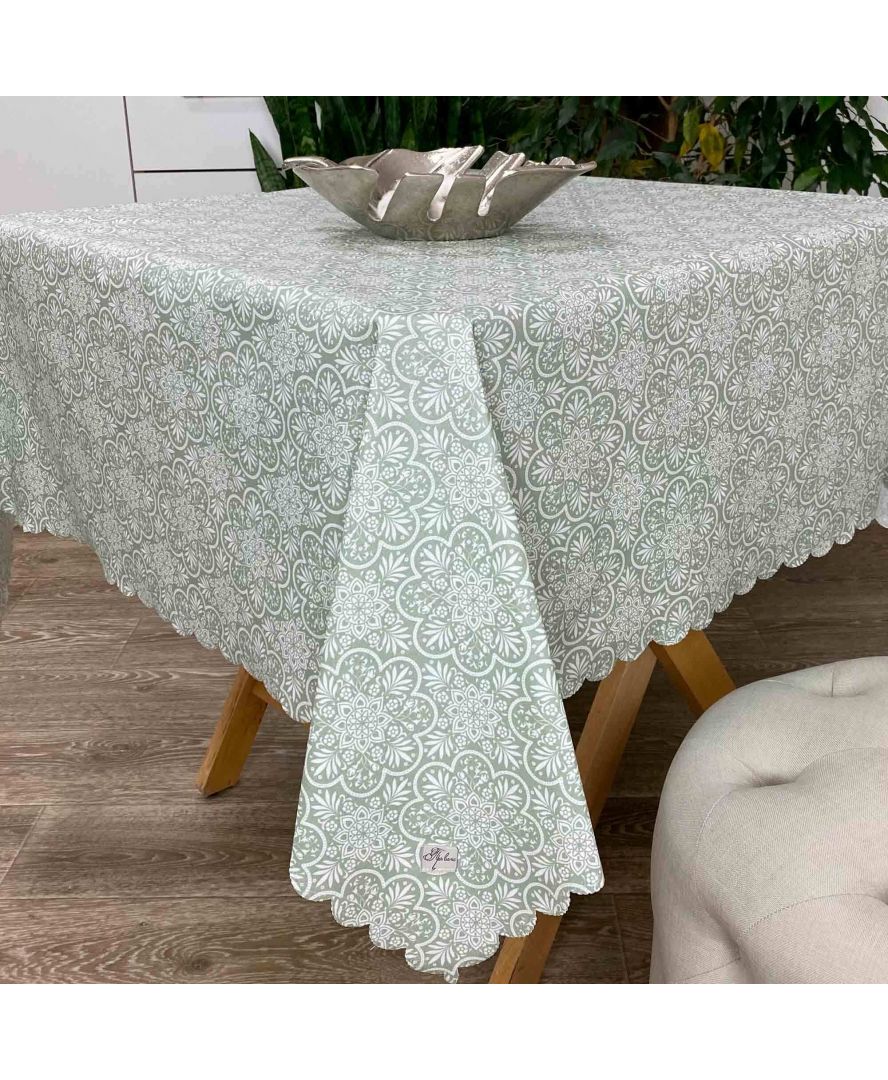 

Скатерть с акриловым покрытием Simfoni 220х136 Lace on green Прованс