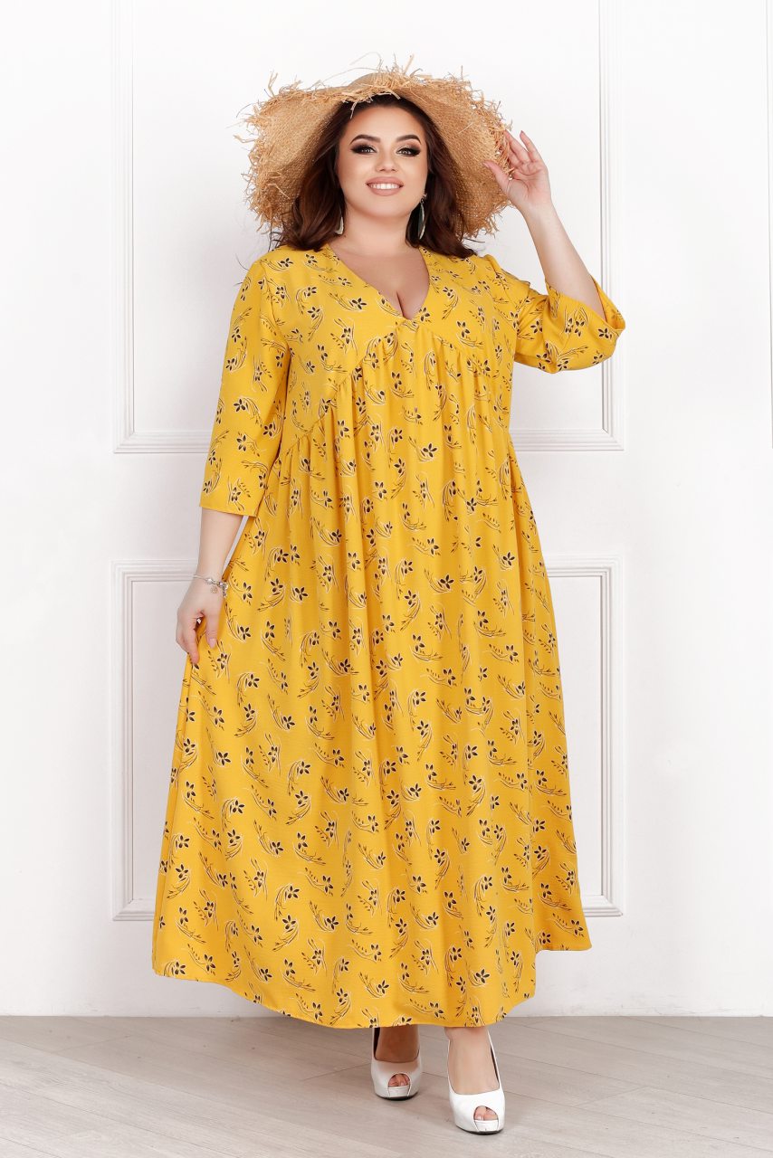 

Платье макси с оборкой Фасон 31857_58-60 58-60