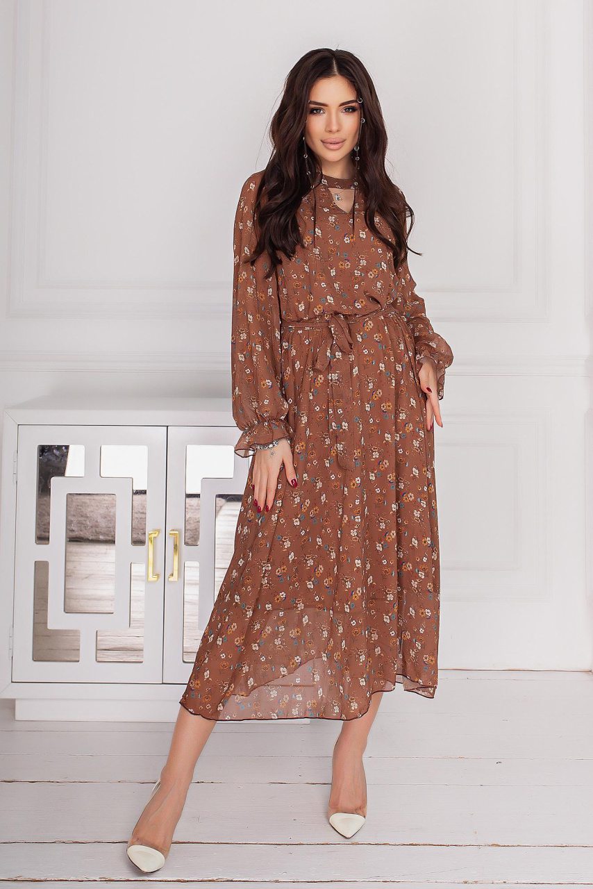 

Платье миди с цветочным принтом