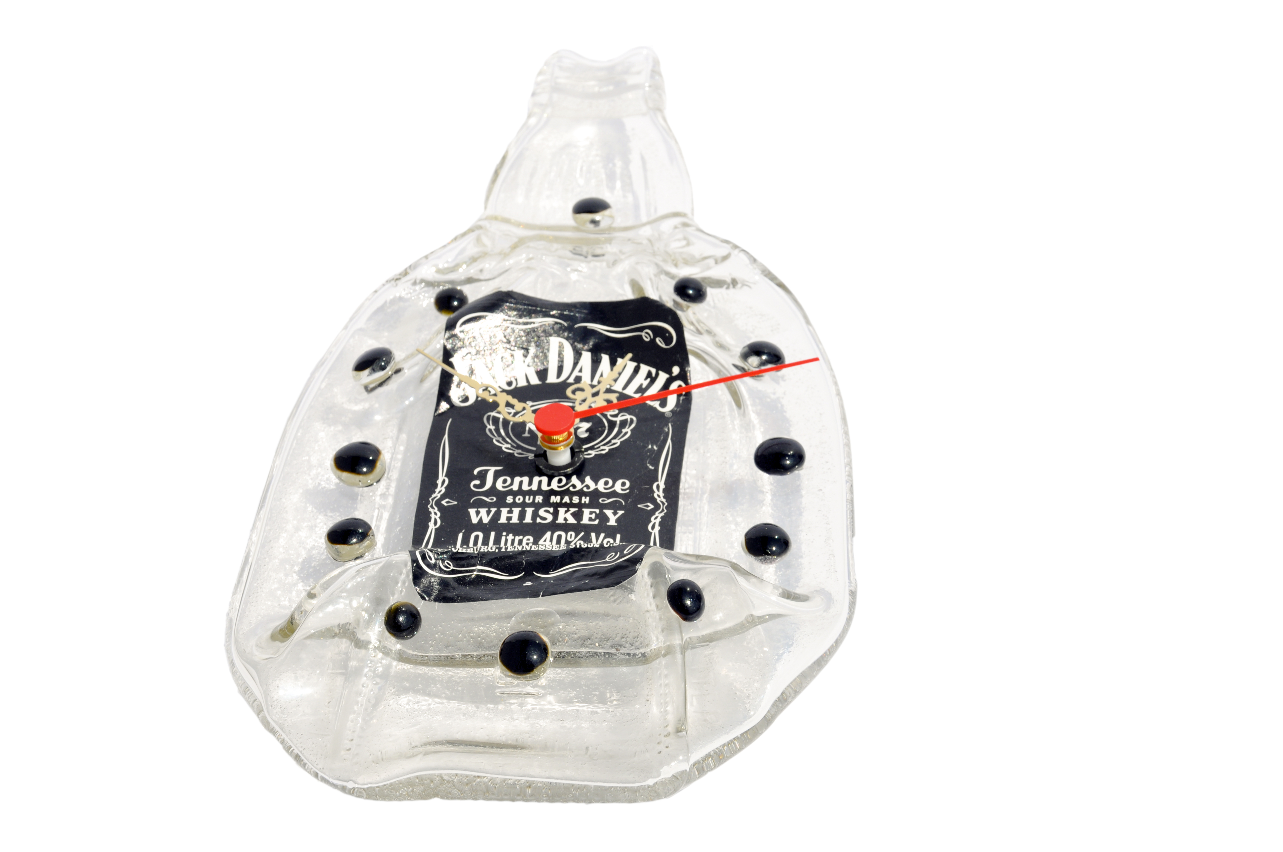 

Часы Romantic Glass из плавленой стеклянной бутылки Jack Daniels механизм Hermle