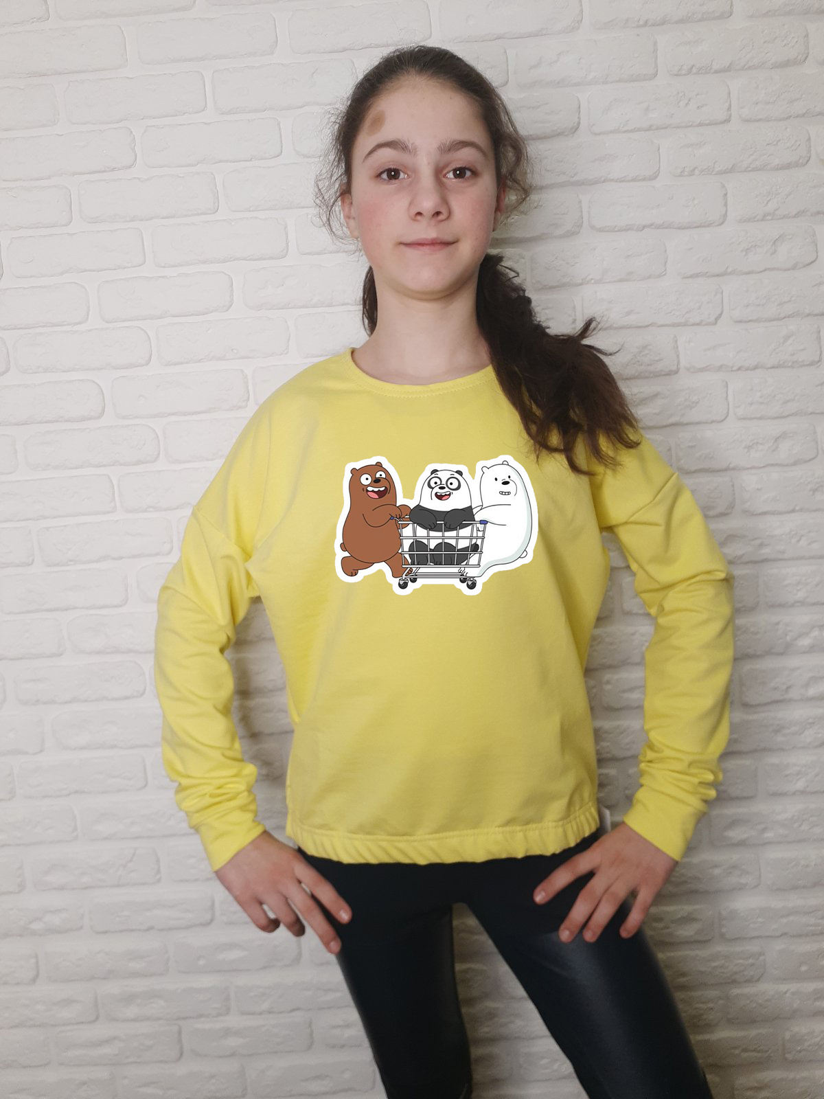 

Свитшот для девочек ArtSvet Вся правда о медведях (We Bare Bears) Желтый 164 см ARTBEER1TZH