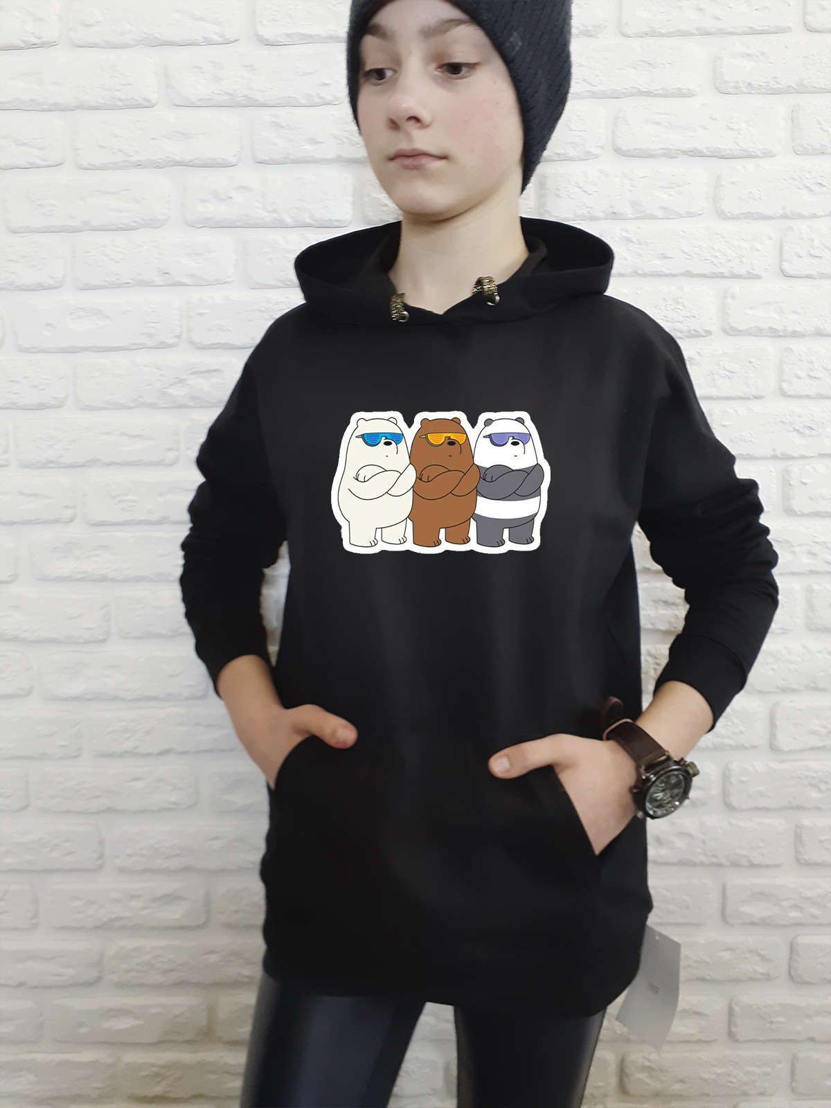 

Худи для девочек ArtSvet Вся правда о медведях (We Bare Bears) Черная 158 см ARTBEER1TCH