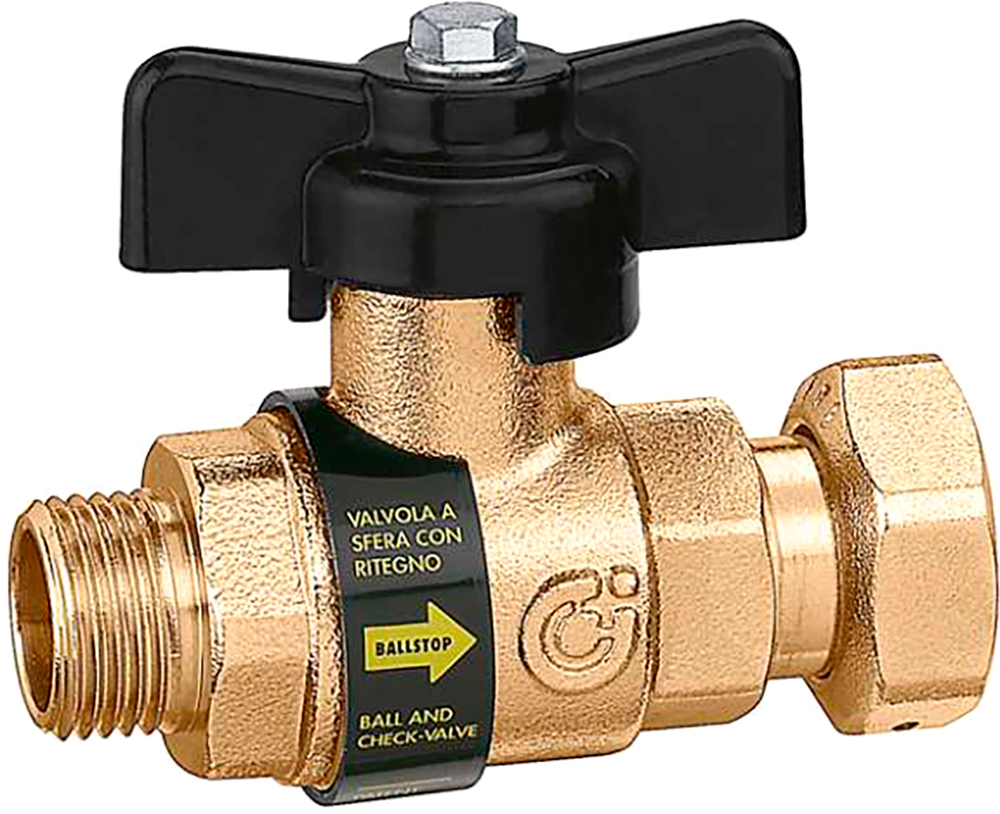 

Кран шаровой CALEFFI с обратным клапаном 3/4" С x 3/4" НГ (334500)