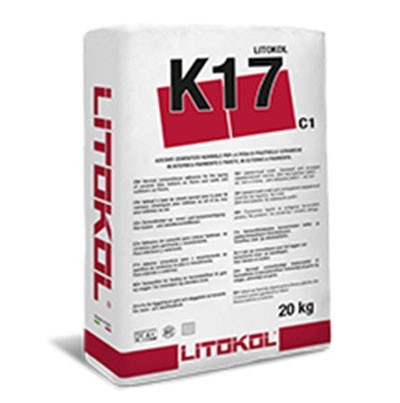 

Серый цементный клей для плитки и керамической облицовки LITOKOL K17 20 кг