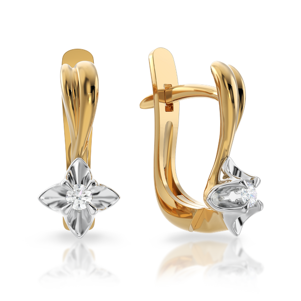 

Золоті сережки з діамантами "Opulent flower"