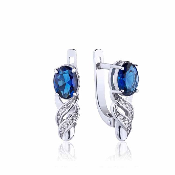 

Срібні сережки "Sparks Sapphire"