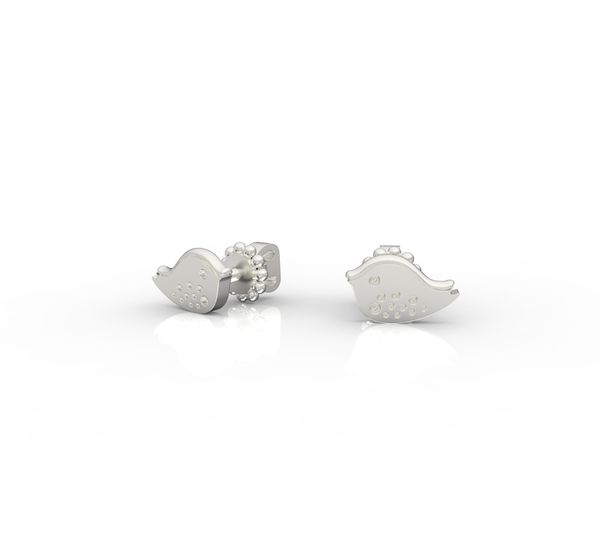 

Срібні сережки цвяшки "Birds Diamond"