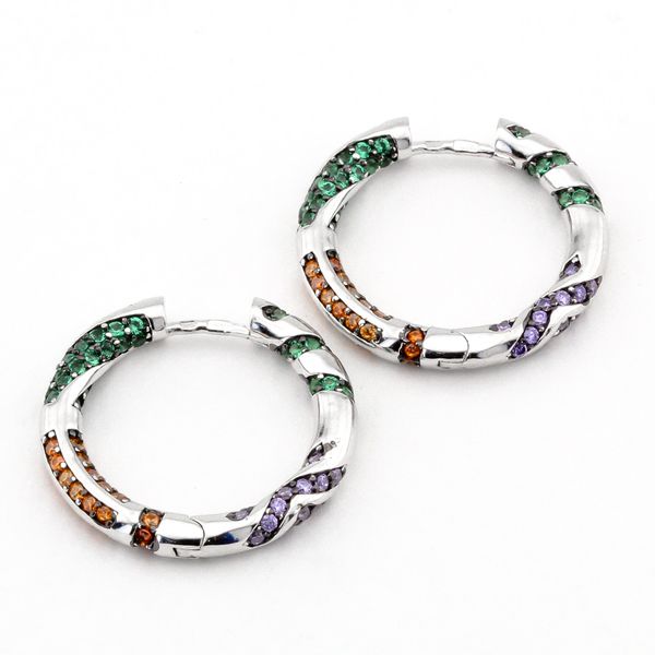 

Срібні сережки кільця "Rings colored"
