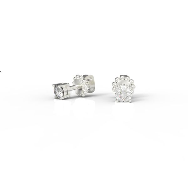 

Срібні сережки цвяшки "Light Diamond"