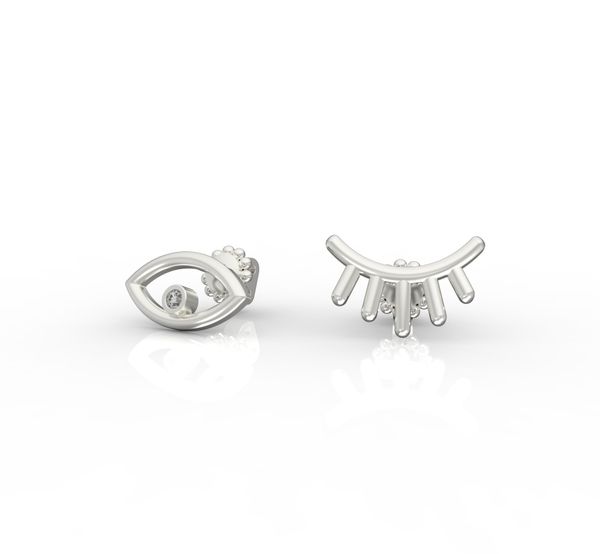 

Срібні сережки цвяшки "Eyes Diamond"