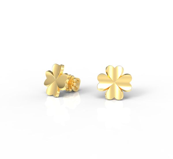 

Позолочені срібні сережки цвяшки "Clover Yellow"