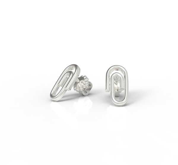 

Срібні сережки цвяшки "Сlinch Diamond"