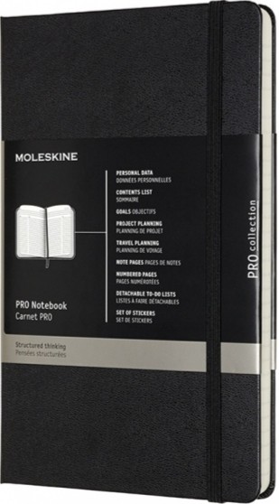 

Блокнот недатований Moleskine PRO середній 13 х 21 см чорний