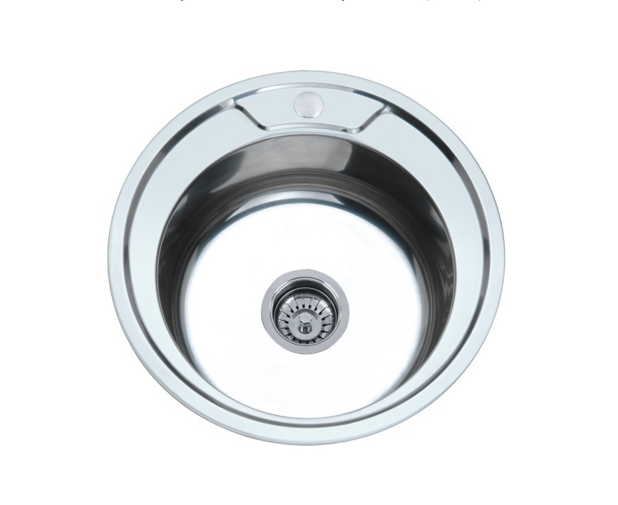 

Кухонна мийка Platinum 49 Polish Урізна, Кругла 0,6мм