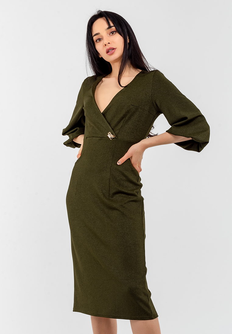 

Платье женское трикотажное с запахом Modniy OAZIS  хаки (90333/2, Платье женское трикотажное с запахом Modniy OAZIS 46 хаки (90333/2 46)