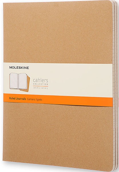 

Набір зошитів Moleskine Cahier XXL 21,6 х 27,9 см в лінію бежевий