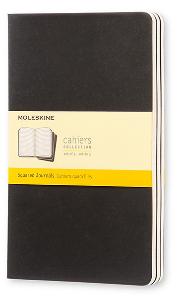 

Набір зошитів Moleskine Cahier середній 13 х 21 см в клітинку чорний