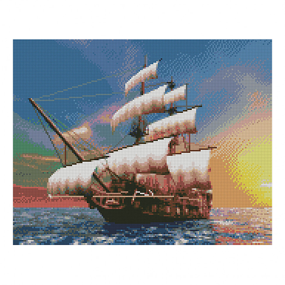 

Алмазная мозаика. Strateg FA10193 Парусник на западе 40х50 см