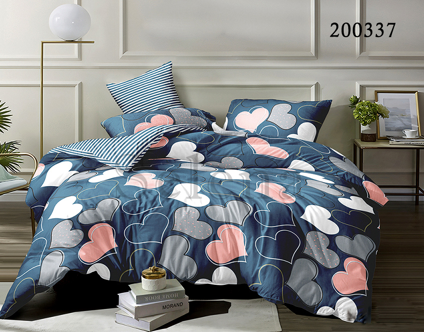 

Комплект постельного белья Selena Ранфорс Сердечный микс двуспальный 200337