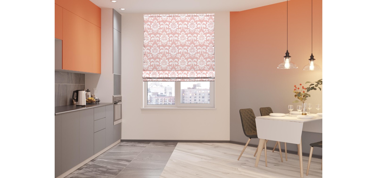 

Римская штора VERNST "Вензель" 60*180 розовый